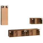 vidaXL Meuble TV mural 4 Pièces Bois ancien 200 x 30 x 30 cm