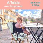 Rehausseur de chaise 6/35 mois - Evolutif en chaise enfant 3/5 ans - Pliable - Noir