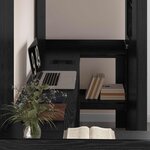 vidaXL Cadre de lit superposé avec bureau Chêne noir 75 x 190 cm