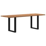 vidaXL Table à manger et bord naturel bois massif chêne rectangulaire