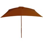 vidaXL Parasol de jardin avec mât en bois terre cuite 200x300 cm