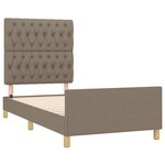 vidaXL Cadre de lit avec tête de lit Taupe 100x200 cm Tissu