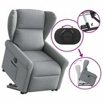 vidaXL Fauteuil inclinable électrique gris clair tissu
