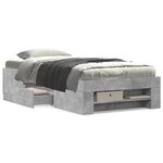 vidaXL Cadre de lit sans matelas gris béton 75x190cm bois d'ingénierie