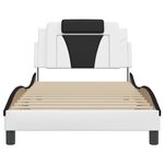 vidaXL Cadre de lit Viana sans matelas blanc et noir 100x200 cm similicuir