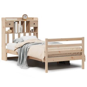 vidaXL Lit bibliothèque sans matelas 90x190 cm bois de pin massif