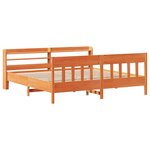 vidaXL Cadre de lit sans matelas cire marron 200x200cm bois pin massif