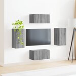 vidaXL Ensemble meuble TV 4 Pièces Gris Sonoma Bois d'ingénierie