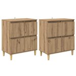 vidaXL Buffets 2 Pièces Chêne artisanal 60 x 35 x 70 cm Bois d'ingénierie