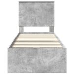 vidaXL Cadre de lit avec tiroir Gris béton 75 x 190 cm Bois Ingénierie