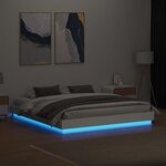 vidaXL Cadre de lit avec LED sans matelas blanc 180x200 cm