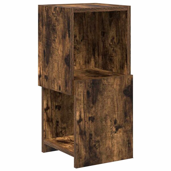 vidaXL Meuble d'angle Chêne fumé 25 5x25x55cm Bois d'ingénierie