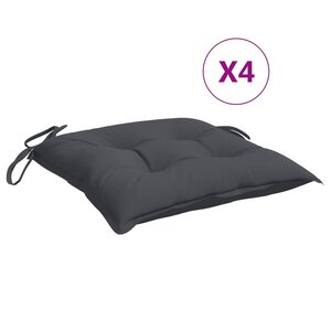 vidaXL Coussins de chaise lot de 4 anthracite 40x40x7 cm tissu oxford