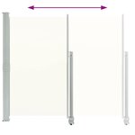 vidaXL Auvent latéral rétractable de patio 140 x 300 cm Blanc cassé