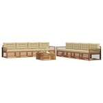 vidaXL Ensemble de canapés d'extérieur 9 pc Naturel et Beige
