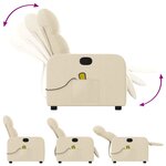 vidaXL Fauteuil inclinable de massage crème tissu