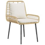 vidaXL Ensemble de salle à manger pour jardin 3 Pièces Marron Noir Crème