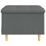 vidaXL Pouf de rangement avec coussin Gris foncé 60 x 60 x 45 cm tissu