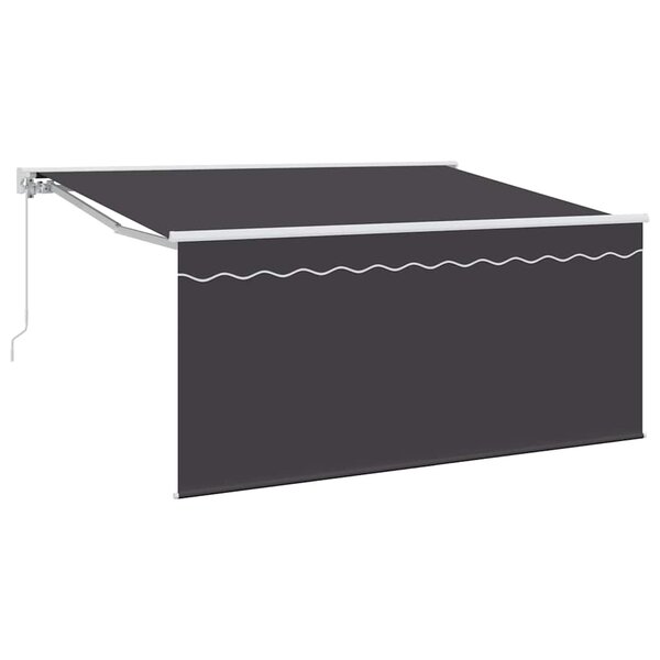 vidaXL Auvent Rétractable Rayé Anthracite 300 x 200 cm tissu