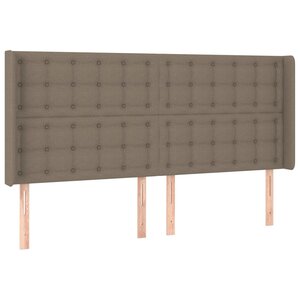 vidaXL Tête de lit avec oreilles Taupe 203x16x118/128 cm Tissu