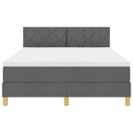 vidaXL Lit à ressort LED avec matelas Gris foncé 140 x 190 cm tissu