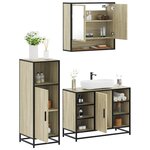 vidaXL Ensemble de meubles de salle de bain 3 Pièces chêne sonoma