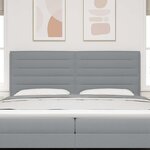 vidaXL Tête de lit LED avec des lumières à LED Gris clair 200 cm tissu