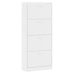 vidaXL Armoire à chaussure Blanc brillant 63x24x147 cm Bois ingénierie