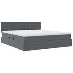 vidaXL Lit de Rangement avec matelas Gris foncé 100 x 200 cm