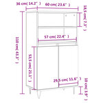 vidaXL Buffet haut Chêne fumé 60x36x110 cm Bois d'ingénierie