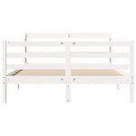 vidaXL Cadre de lit avec tête de lit blanc 160x200 cm bois pin massif