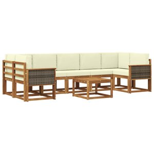 vidaXL Ensemble de canapés d'extérieur 6 pc Naturel et Crème