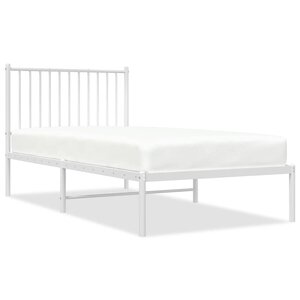 vidaXL Cadre de lit métal sans matelas avec tête de lit blanc 90x190cm