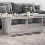 vidaXL Table basse avec lumières LED sonoma gris 90x49x40 cm