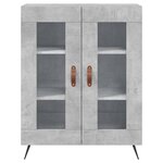 vidaXL Buffet gris béton 69 5x34x90 cm bois d'ingénierie