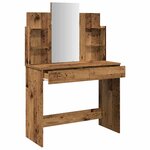 vidaXL Coiffeuse avec miroir vieux bois 96x39x142 cm