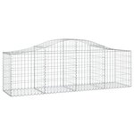 vidaXL Paniers à gabions arqués 20 Pièces 200x50x60/80 cm fer galvanisé