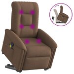 vidaXL Fauteuil de massage inclinable Marron Tissu