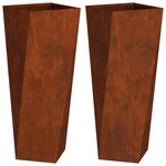 vidaXL Jardinière 2 Pièces Rouillé 30 x 30 x 75 cm