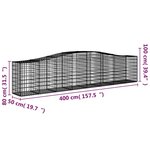 vidaXL Paniers à gabions arqués 20 Pièces 400x50x80/100 cm Fer galvanisé