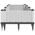 vidaXL Jardinière avec piquets blanc 125x40x28 5 cm PP