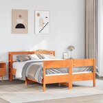vidaXL Cadre de lit sans matelas cire marron 160x200cm bois pin massif