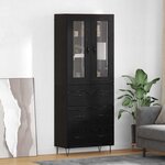 vidaXL Haut Armoire Chêne noir 69 5 x 34 x 180 cm Bois d'ingénierie
