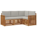 vidaXL Ensembles de canapés avec coussin 4 Pièces Gris Naturel et Clair
