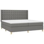 vidaXL Sommier à lattes de lit avec matelas Gris foncé 200x200cm Tissu