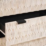 vidaXL Buffet 3 Pièces Finition Lavage Blanc 180 x 33 x 75 cm