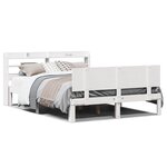 vidaXL Cadre de lit avec tête de lit sans matelas blanc 160x200 cm