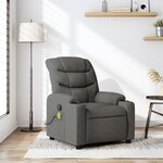 vidaXL Fauteuil de massage inclinable gris foncé tissu