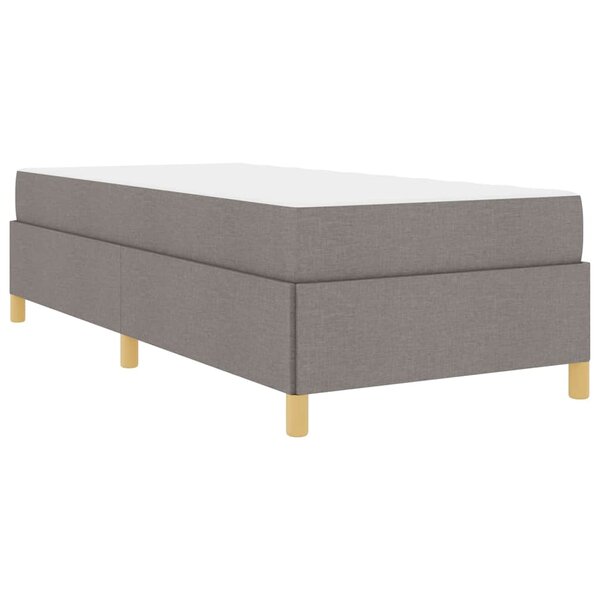 vidaXL Lit à ressorts avec matelas Taupe et blanc 90 x 200 cm tissu