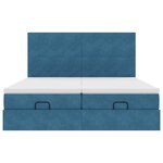 VidaXL Cadre de lit ottoman avec matelas bleu foncé 180x200 cm velours